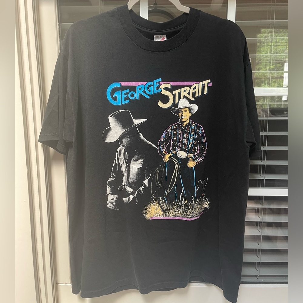 Vintage George Strait Black Graphic T-Shirt